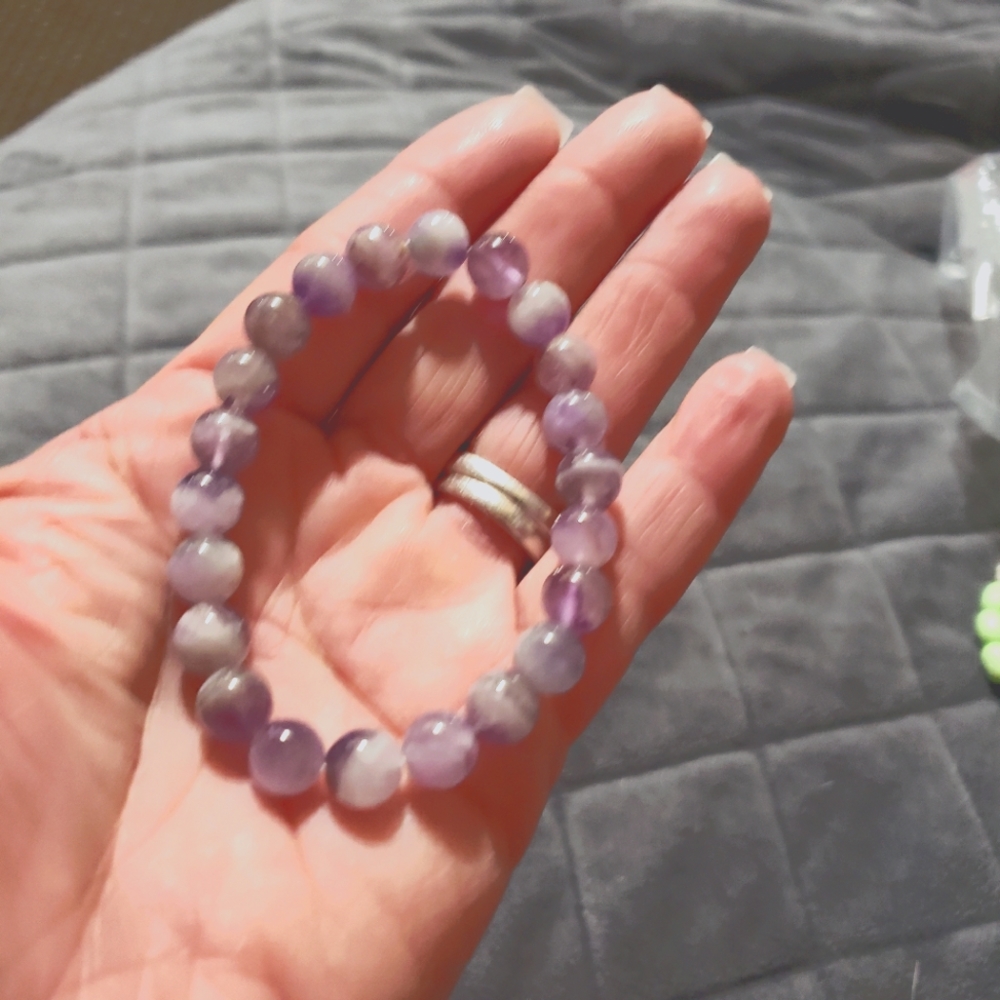 Amethyst Glass Bead Bracelet